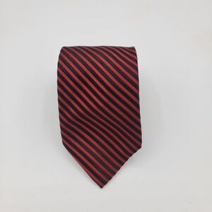 Necktie Mens Vintage Haines & Bonner Silk Striped Design Red Black 58" x 3.5"